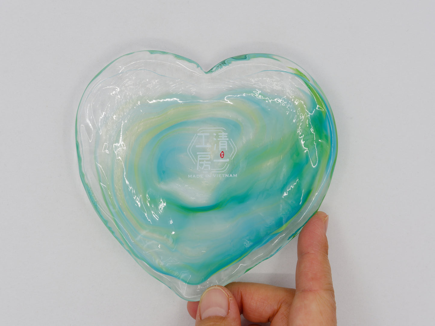 Heart Rock Dish- Green