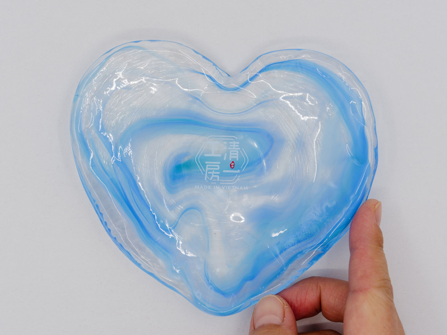 Heart Rock Dish- Blue