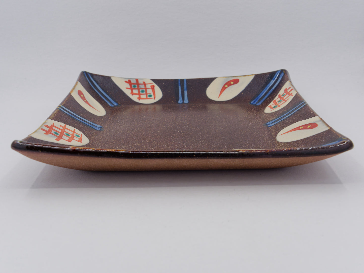 Akae Hakeme Square Plate (□18)