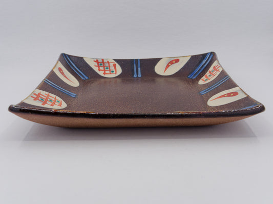Akae Hakeme Square Plate (□18)