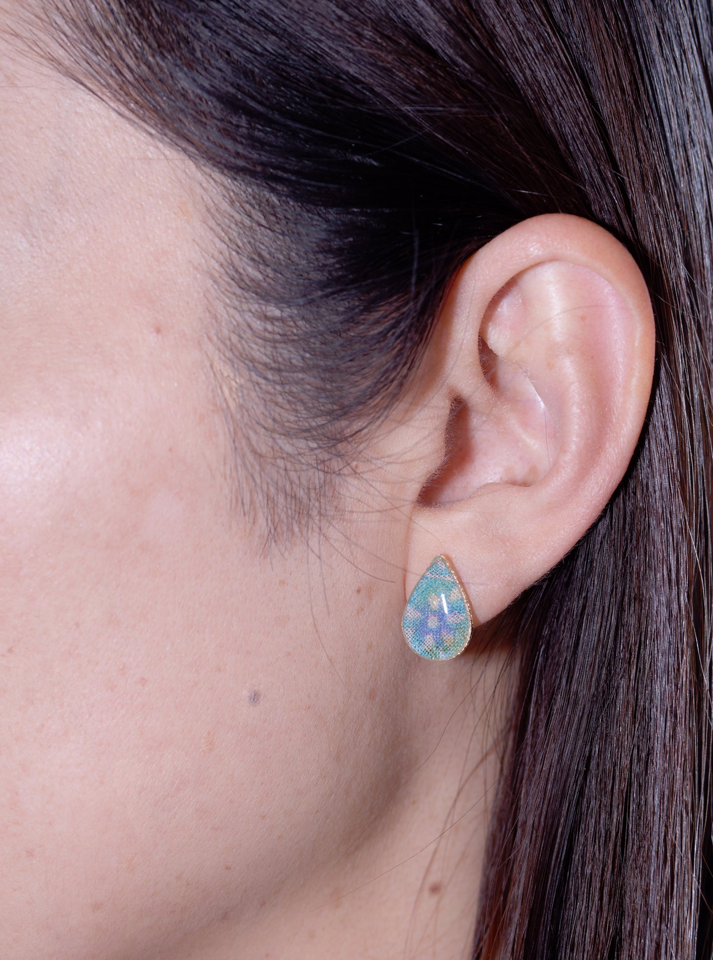 Bingata teardrop-shaped earrings