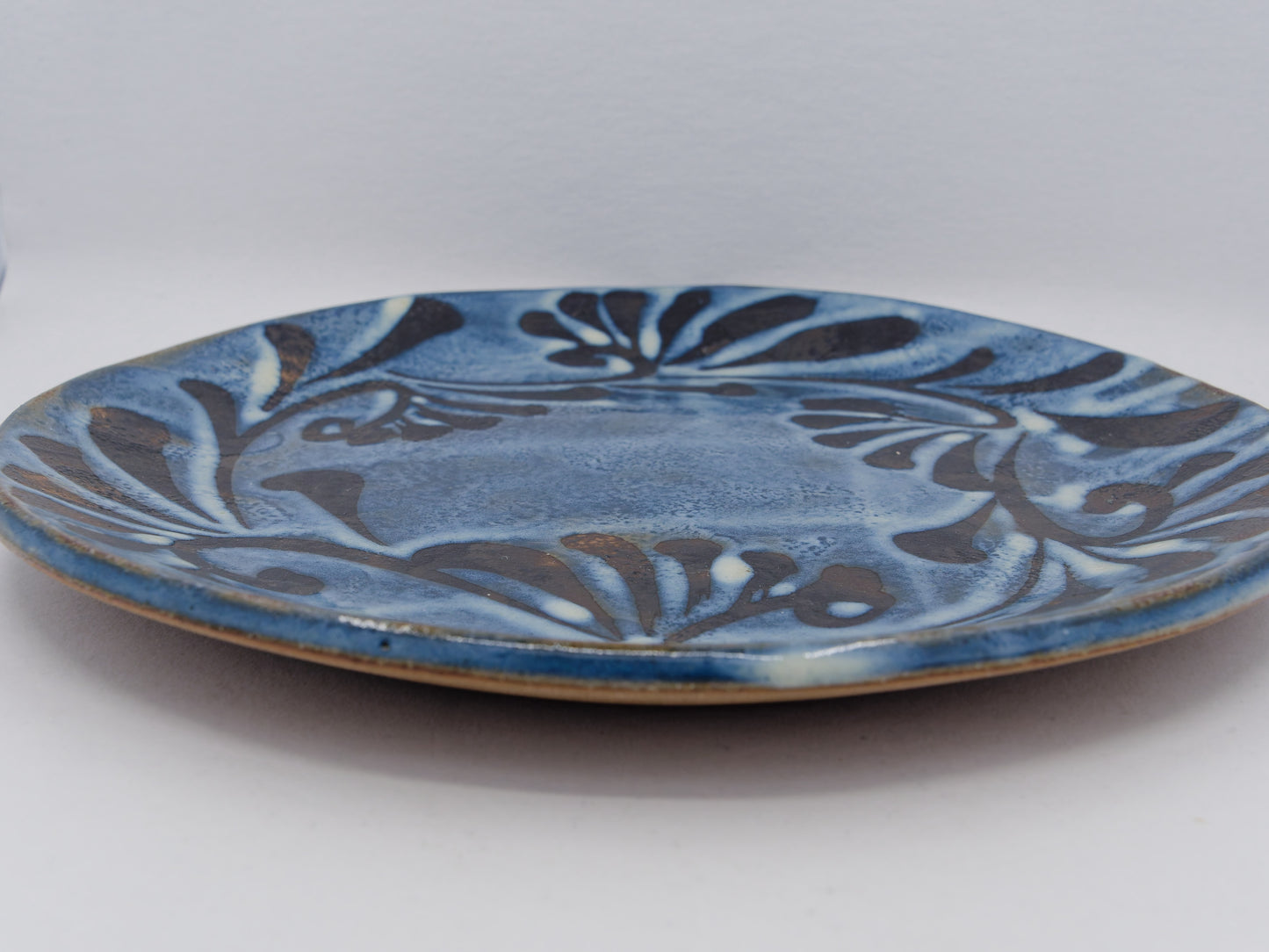 Aisai (Indigo tones)  Plate 9.5 inch - Tatara style