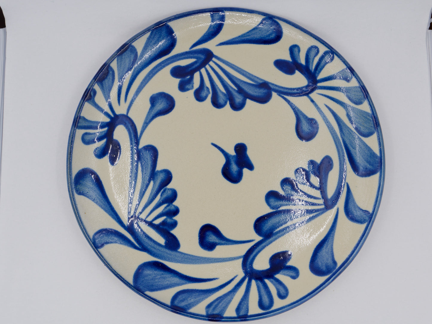 Cobalt Karakusa Pizza Plate 10.2 inch - Tatara style