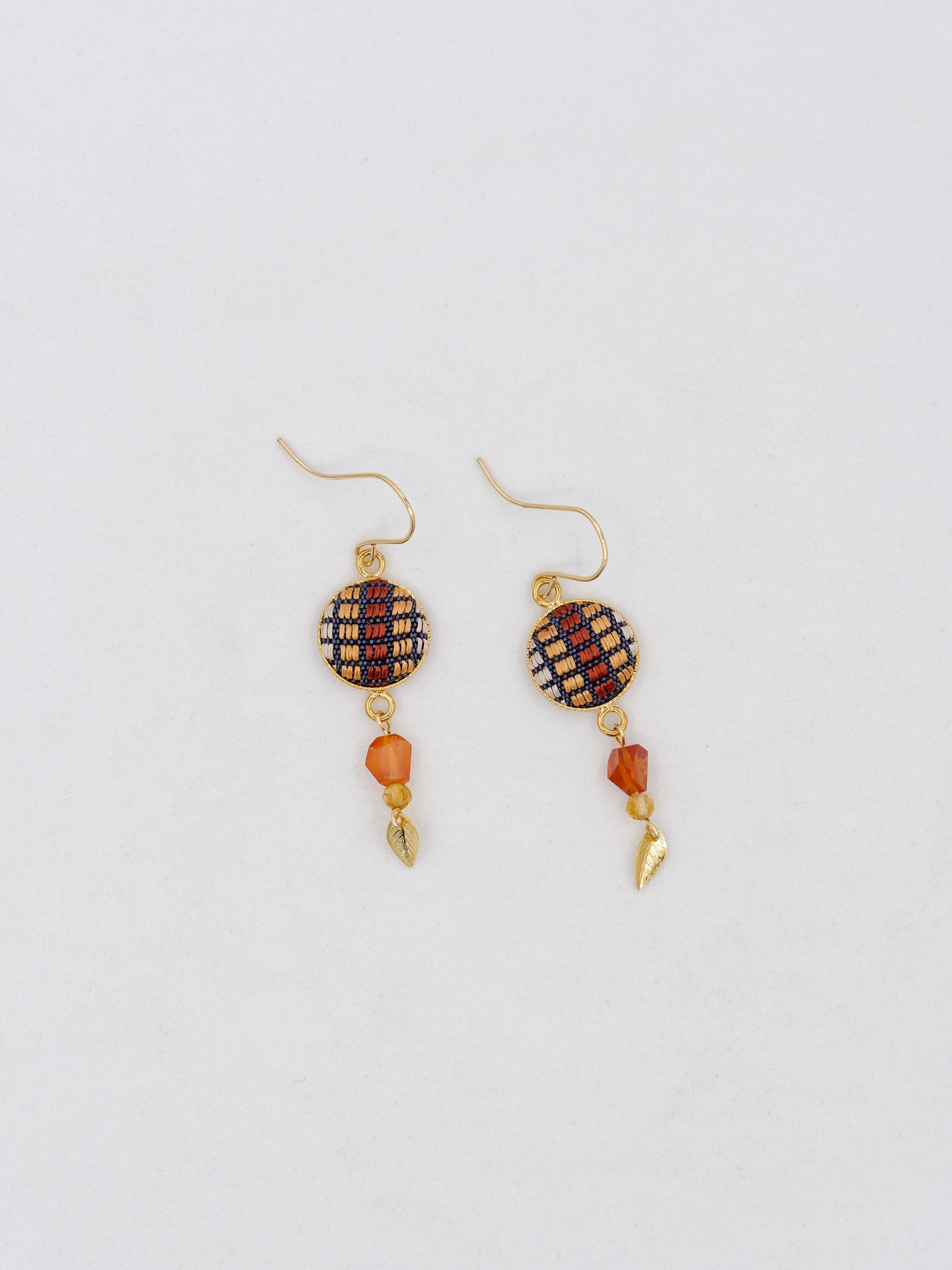 Chibana Hanaori x Natural Stone  earrings- Hessonite / Phantom Citrine