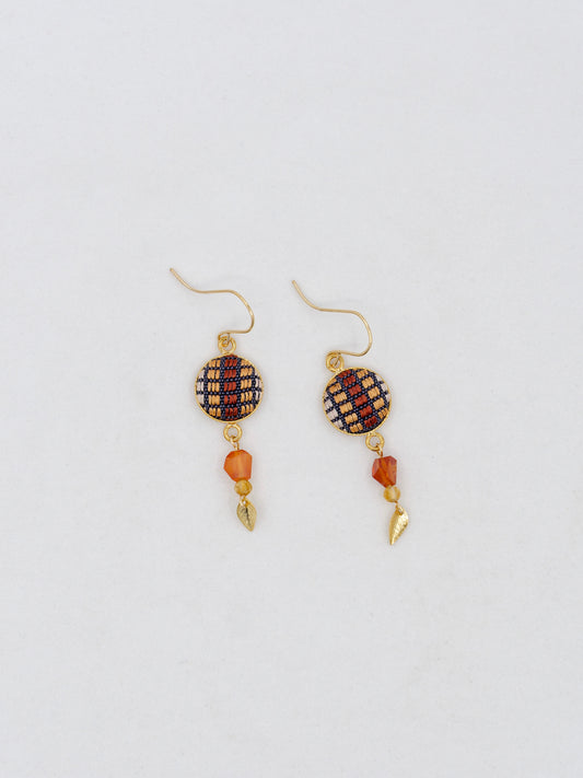 Chibana Hanaori x Natural Stone  earrings- Hessonite / Phantom Citrine