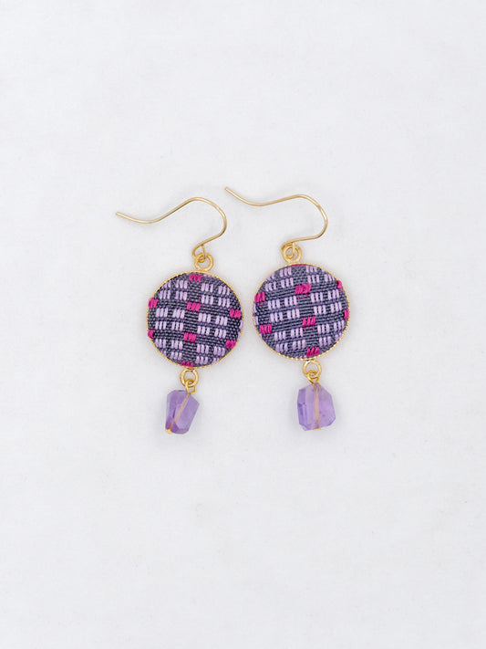 Chibana Hanaori x Natural Stone earrings- Amethyst