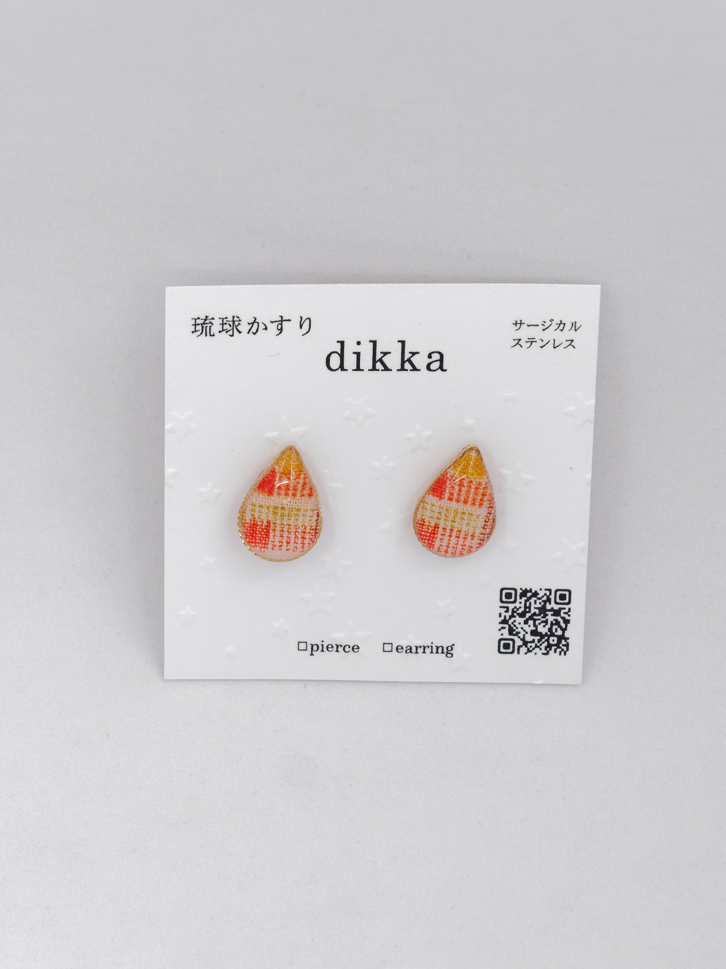 Ryukyu Kasuri earrings - Teardrop