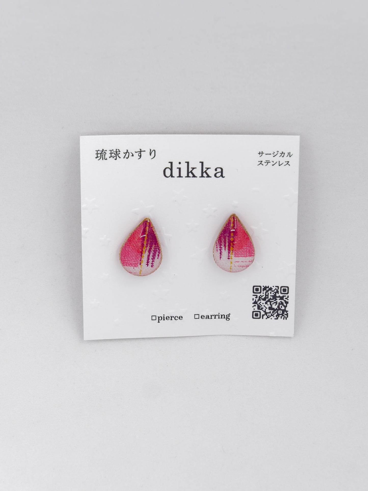 Ryukyu Kasuri earrings - Teardrop