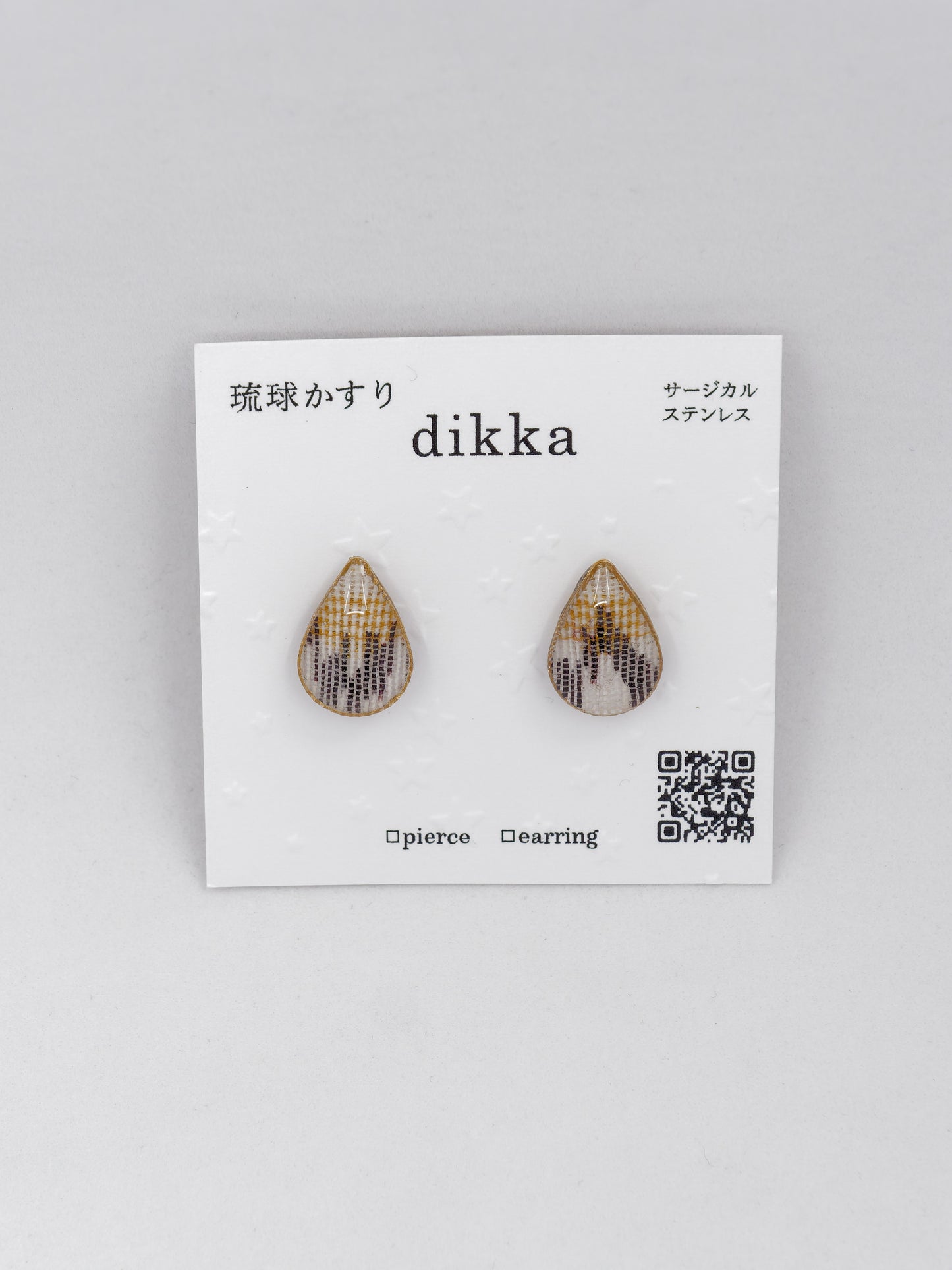 Ryukyu Kasuri earrings - Teardrop