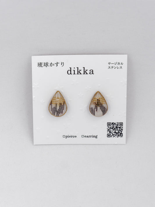 Ryukyu Kasuri earrings - Teardrop