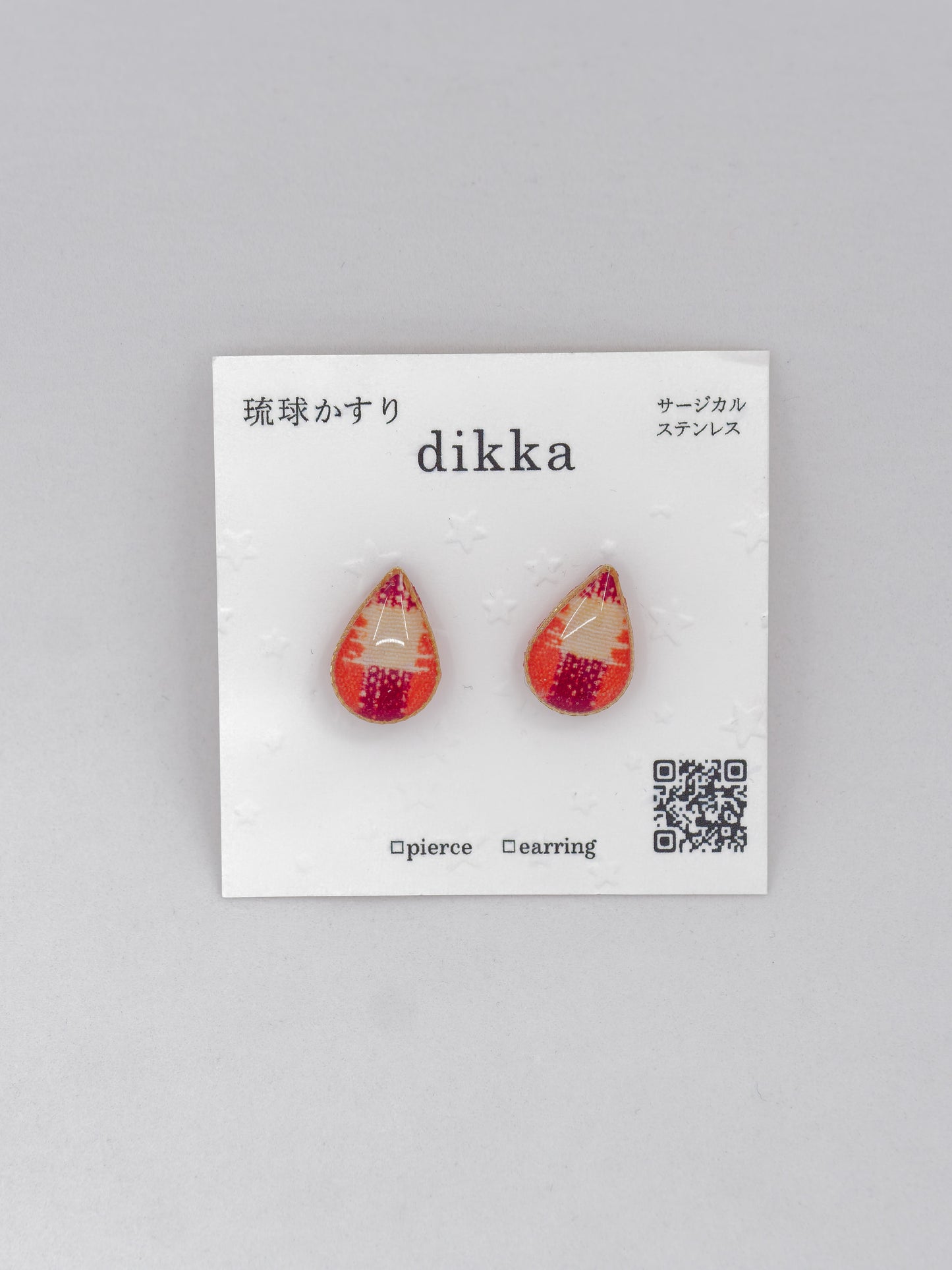 Ryukyu Kasuri earrings - Teardrop