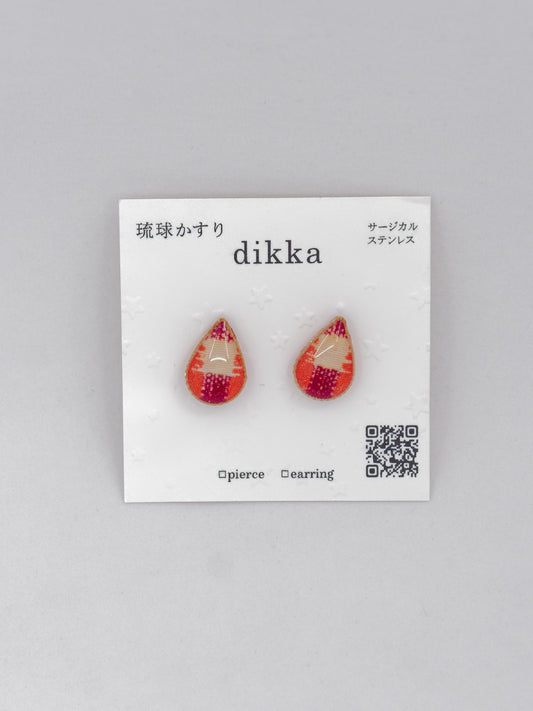 Ryukyu Kasuri earrings - Teardrop