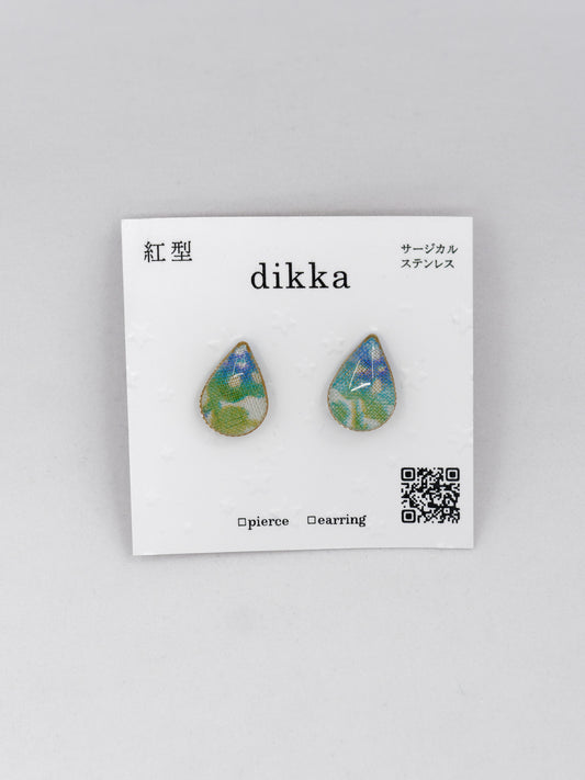 Ryukyu Bingata earrings - Teardrop