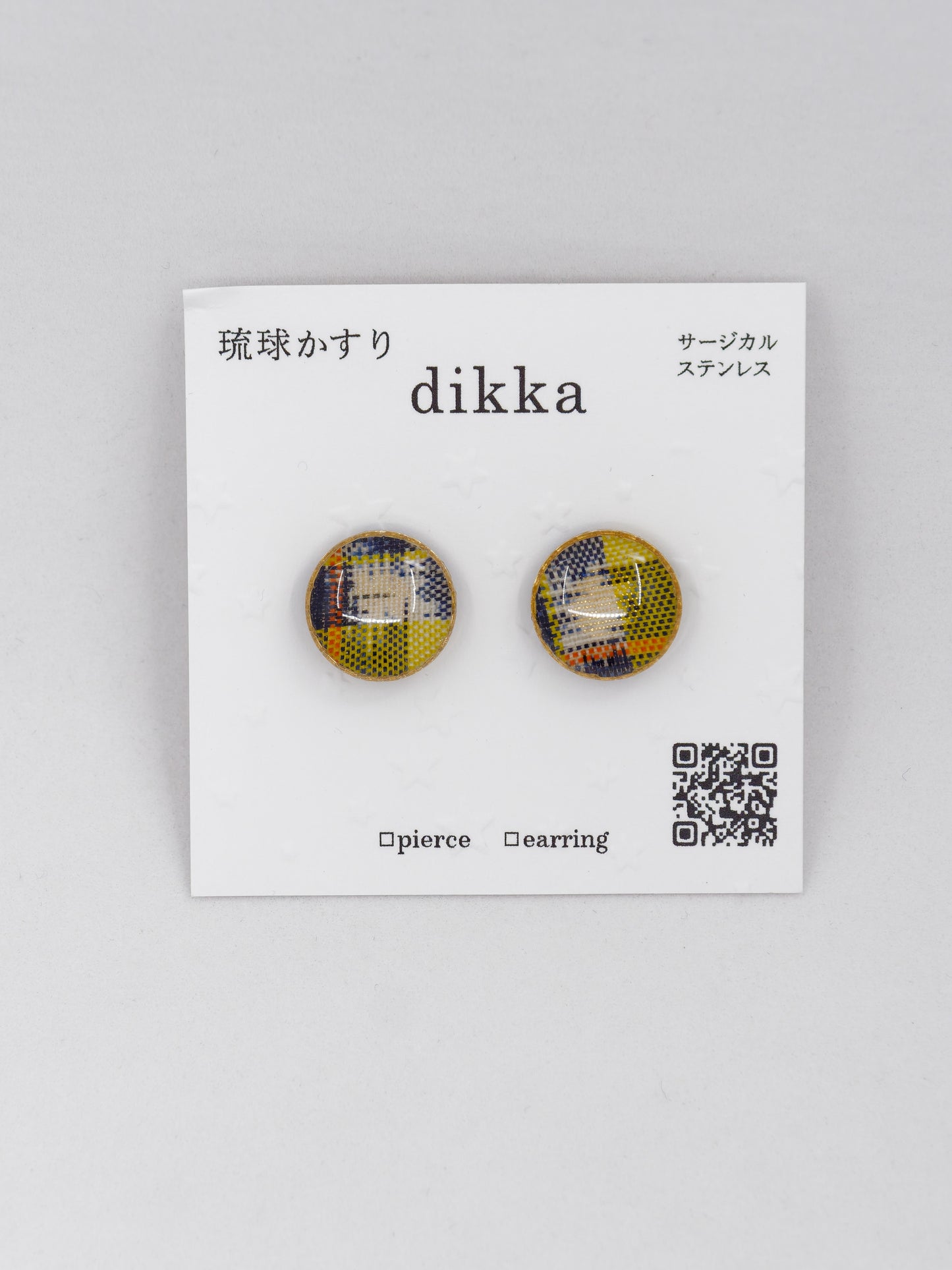 Ryukyu Kasuri earrings - Round Small