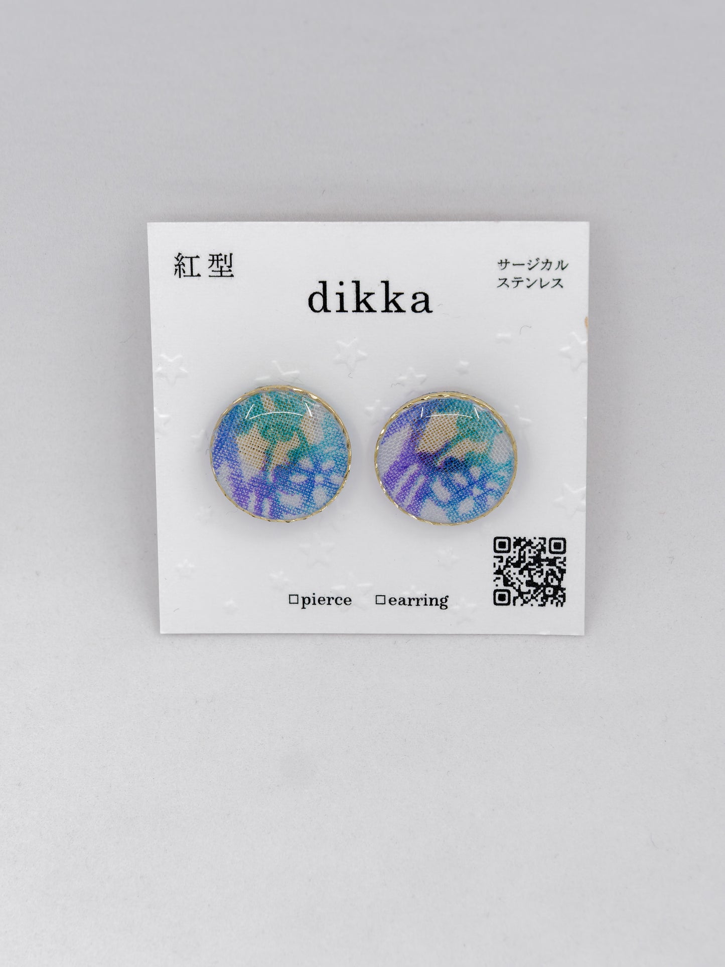 Ryukyu Bingata earrings -Round Medium