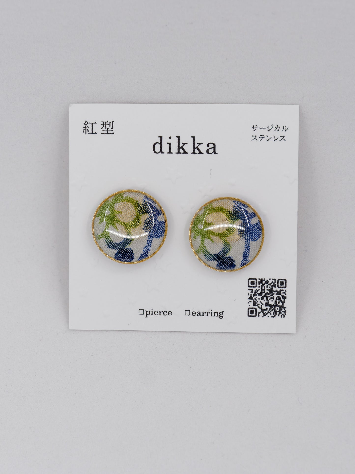 Ryukyu Bingata earrings -Round Medium