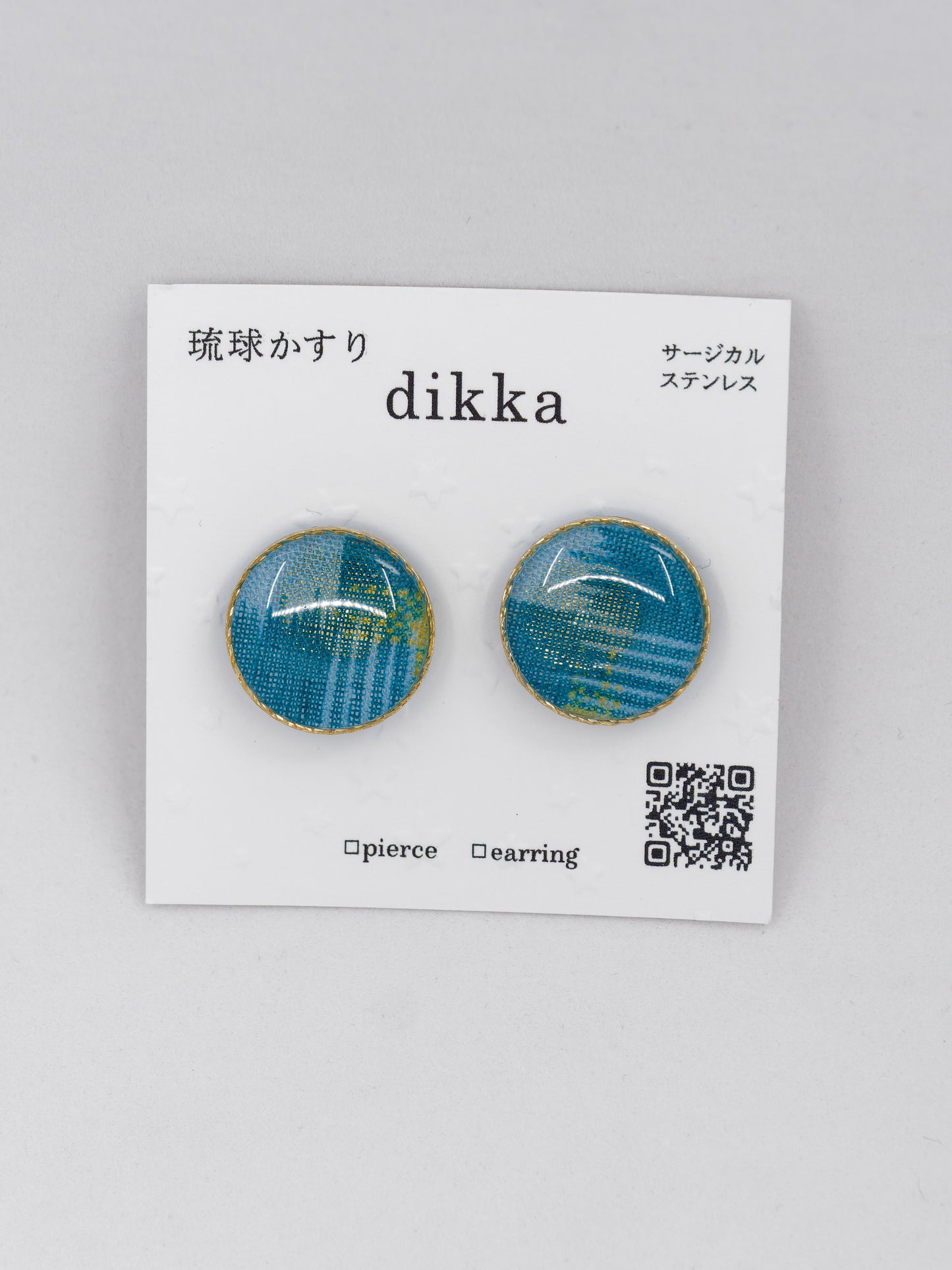 Ryukyu Kasuri earrings - Round Medium