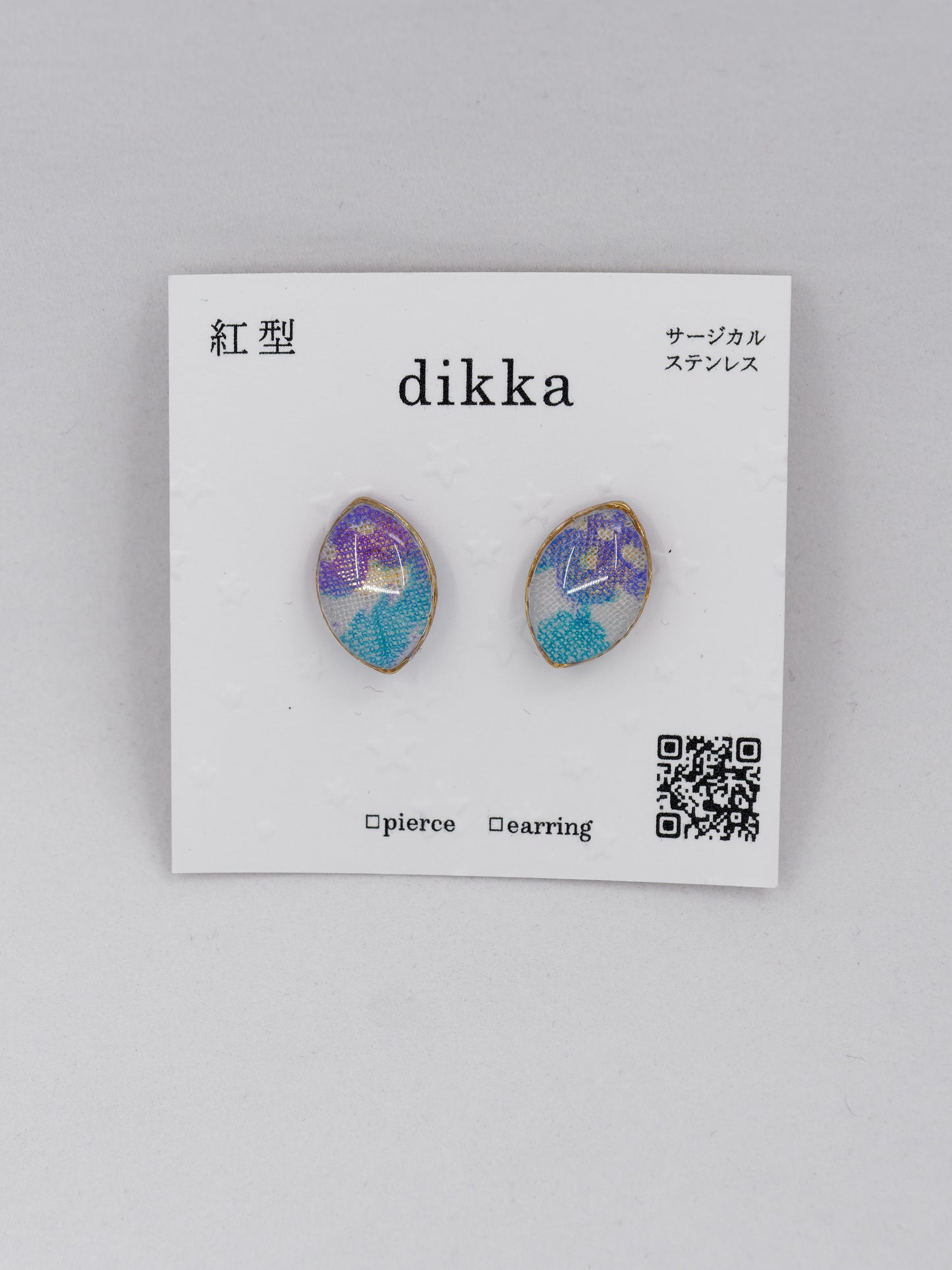Ryukyu Bingata earrings - Oval
