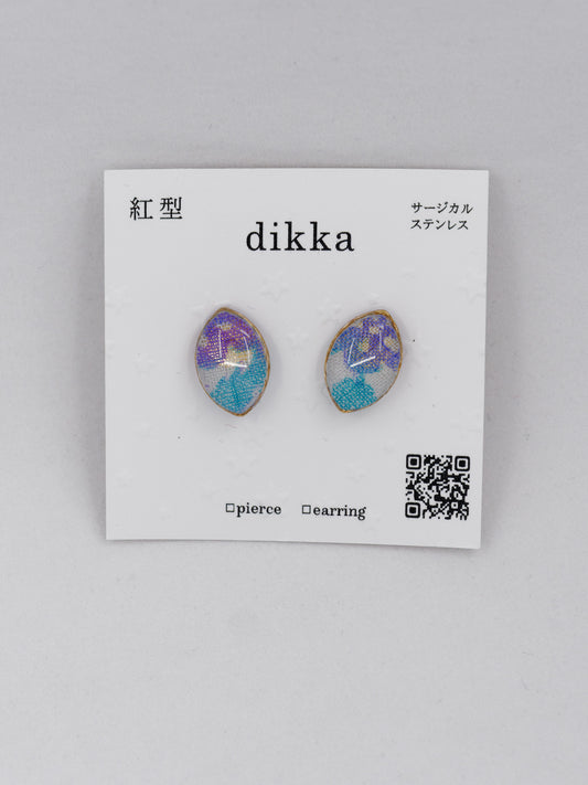 Ryukyu Bingata earrings - Oval