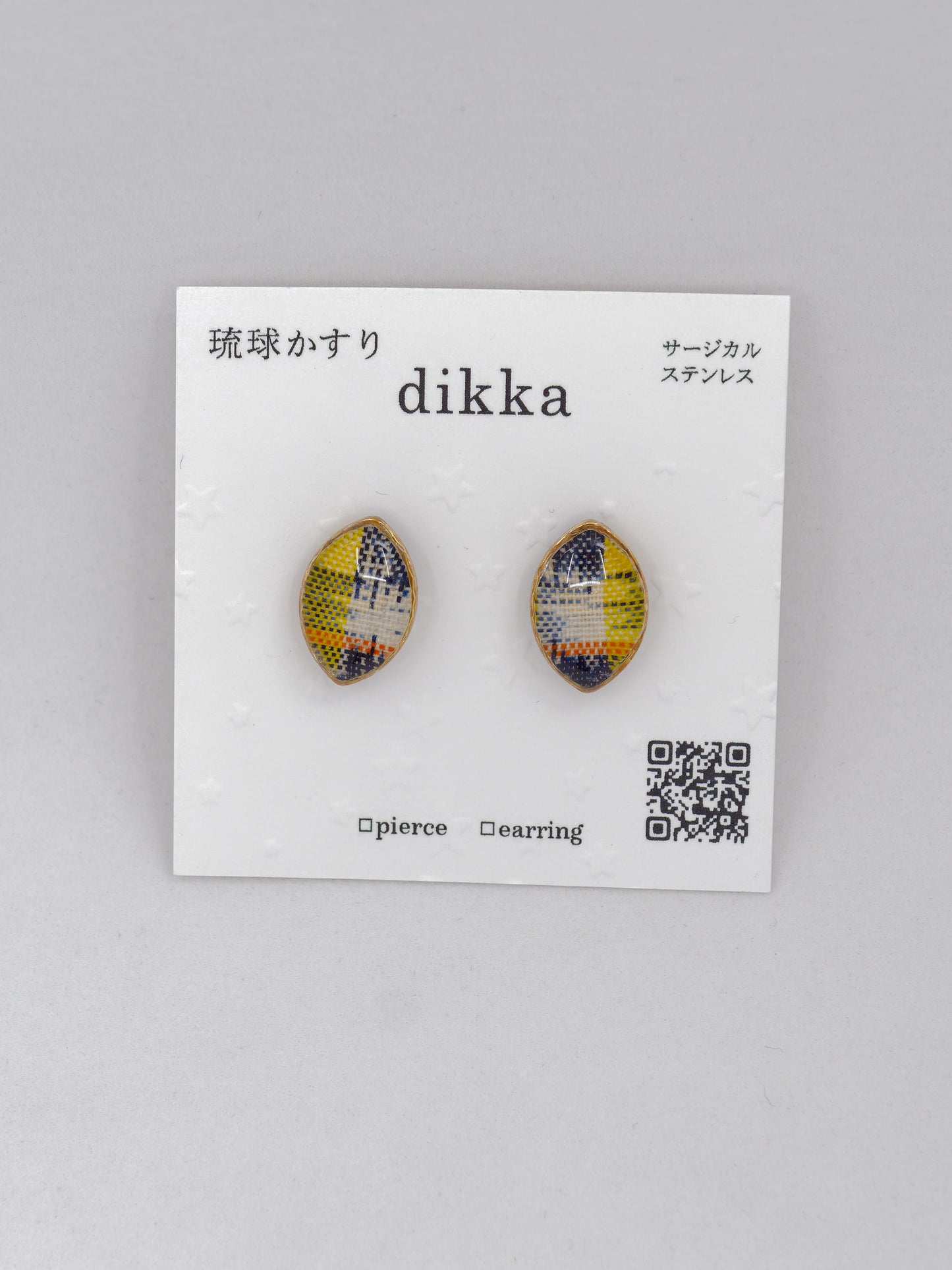Ryukyu Kasuri earrings - Oval