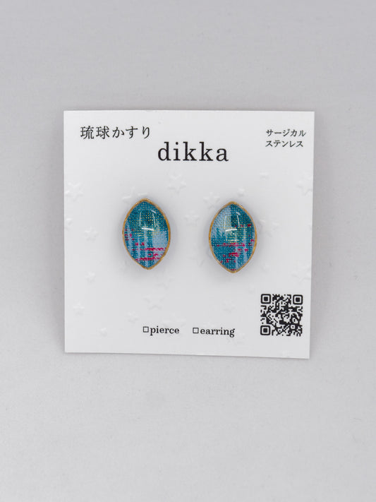 Ryukyu Kasuri earrings - Oval