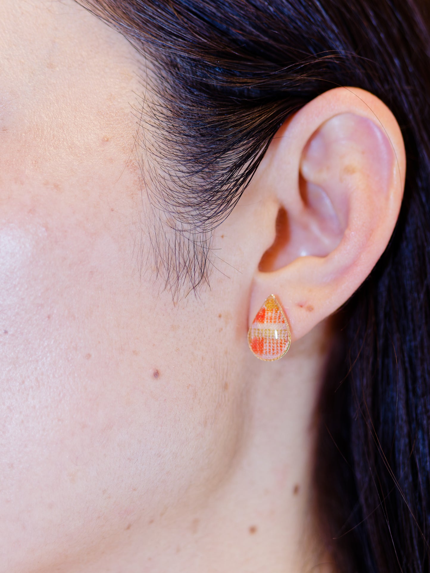 Ryukyu Kasuri earrings - Teardrop