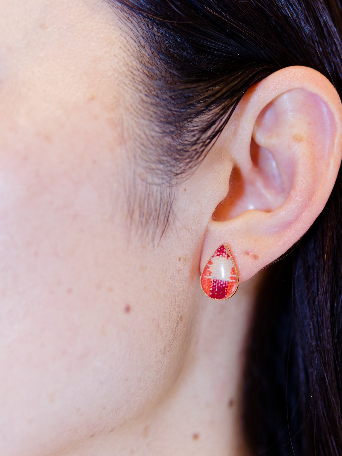 Ryukyu Kasuri earrings - Teardrop