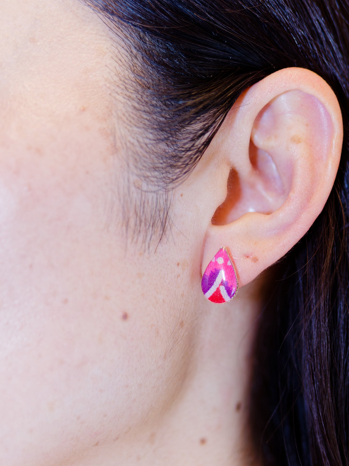 Ryukyu Bingata earrings - Teardrop