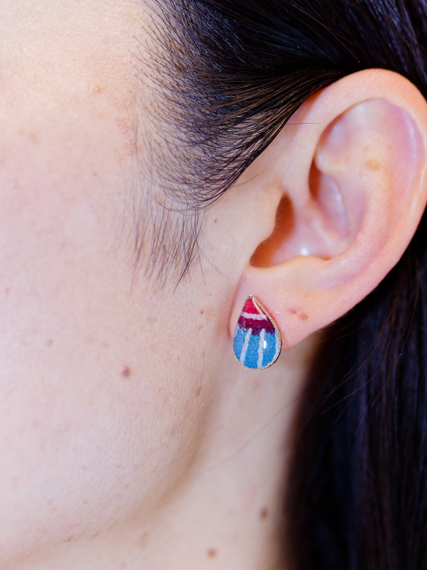 Ryukyu Bingata earrings - Teardrop