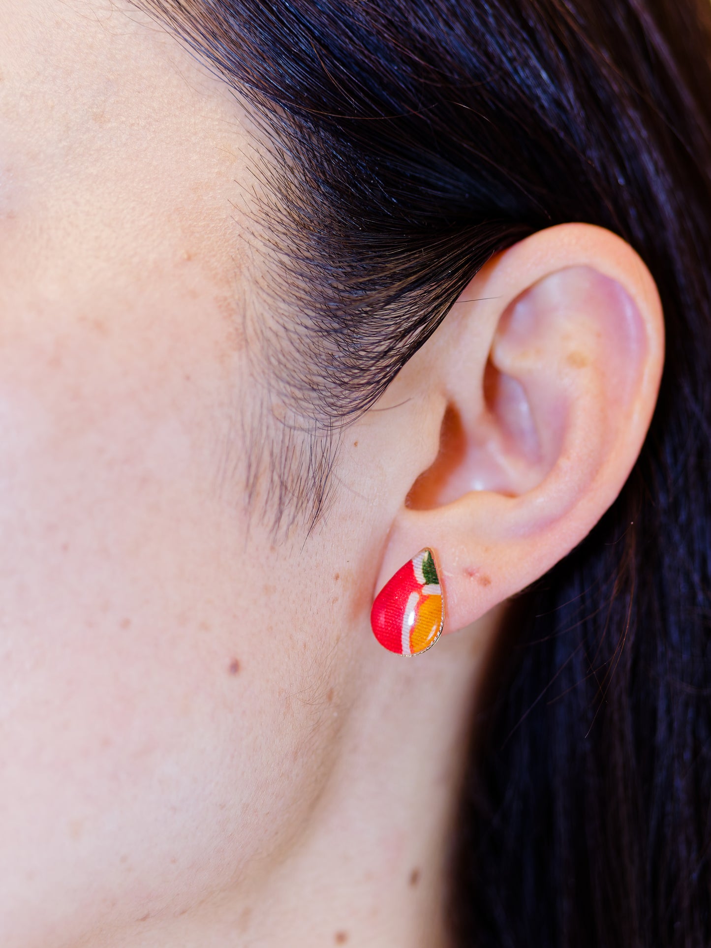 Ryukyu Bingata earrings - Teardrop
