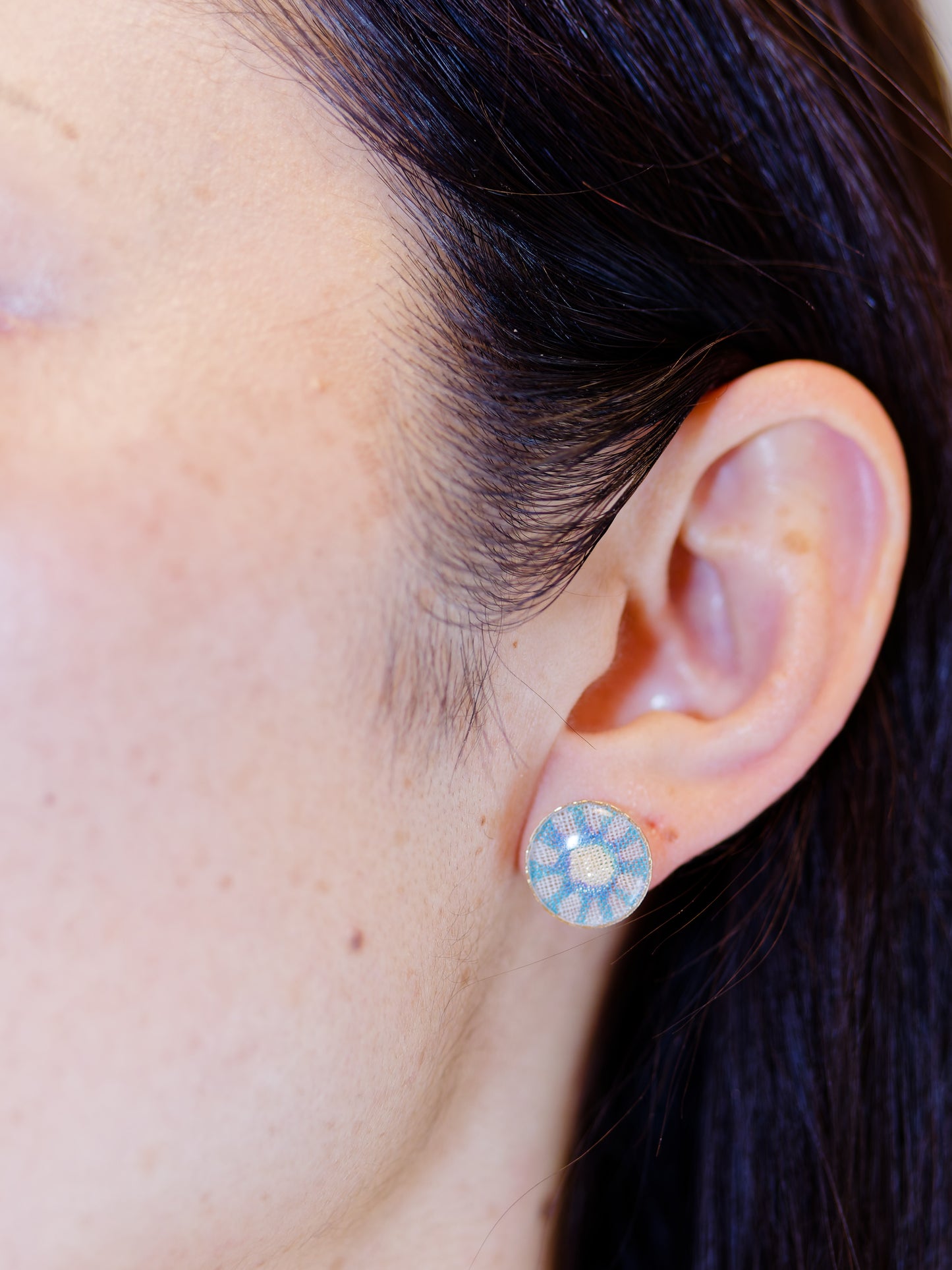 Ryukyu Bingata earrings -Round Small