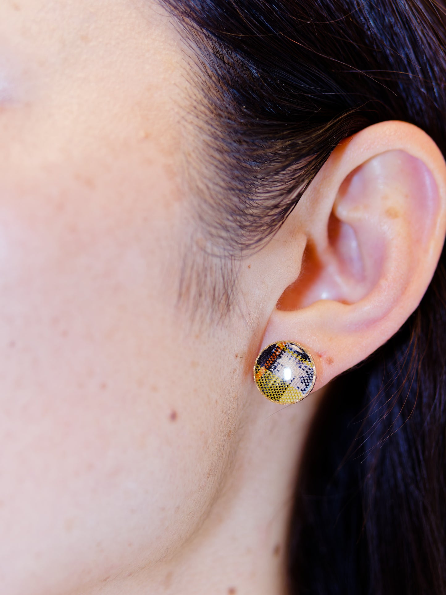 Ryukyu Kasuri earrings - Round Small