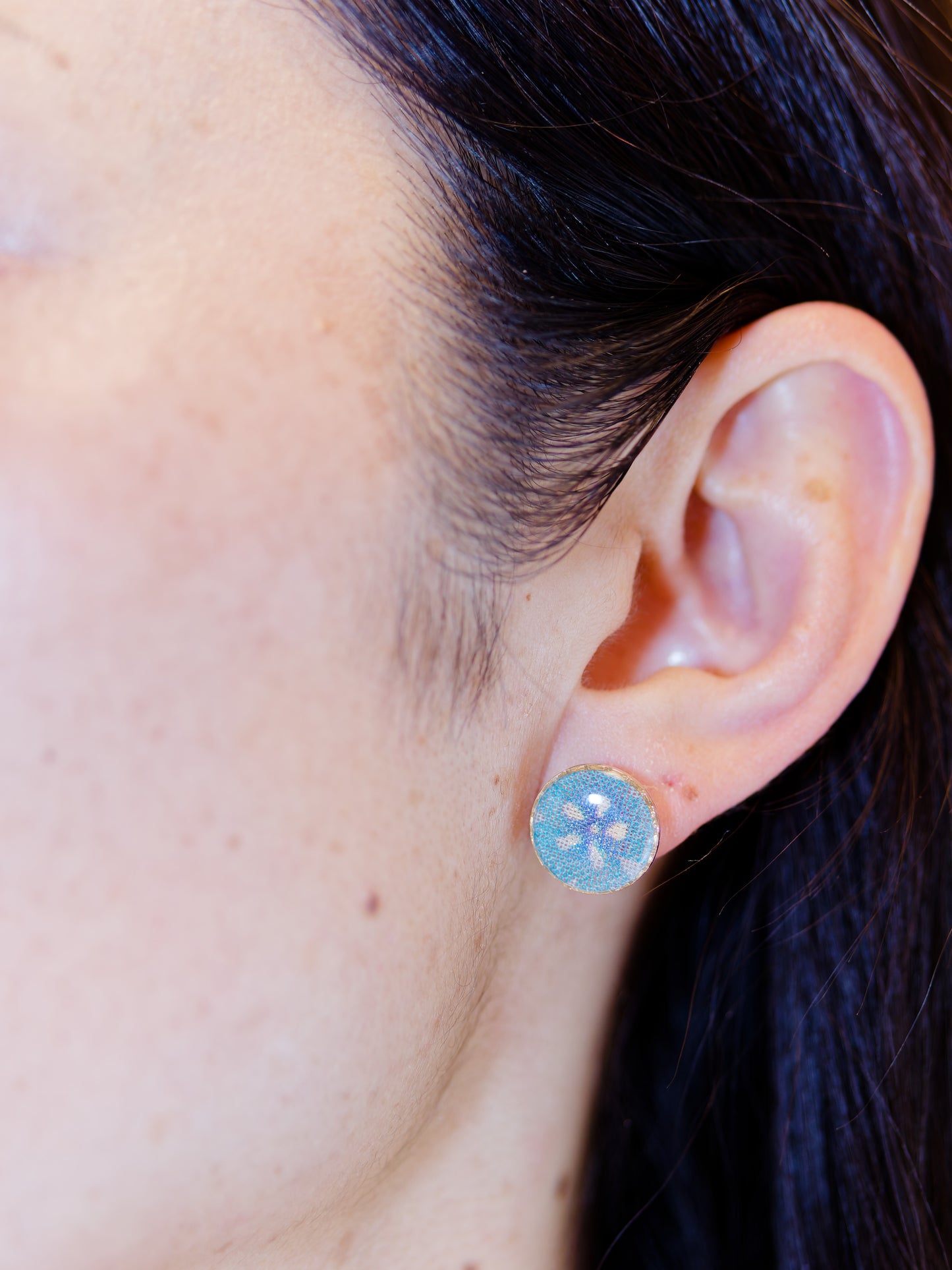 Ryukyu Bingata earrings -Round Small