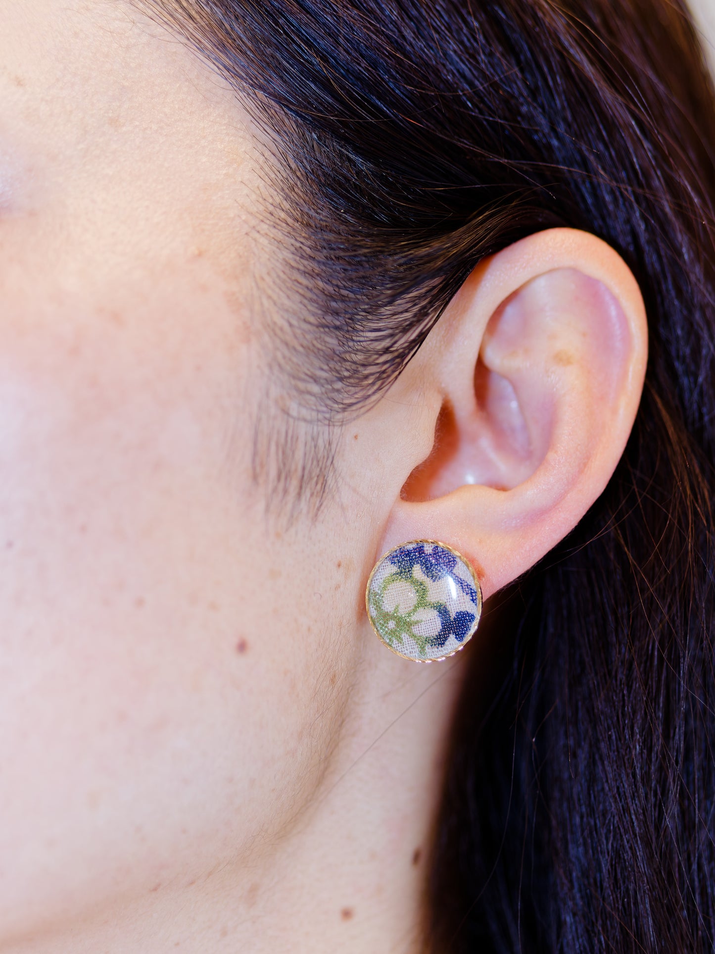 Ryukyu Bingata earrings -Round Medium