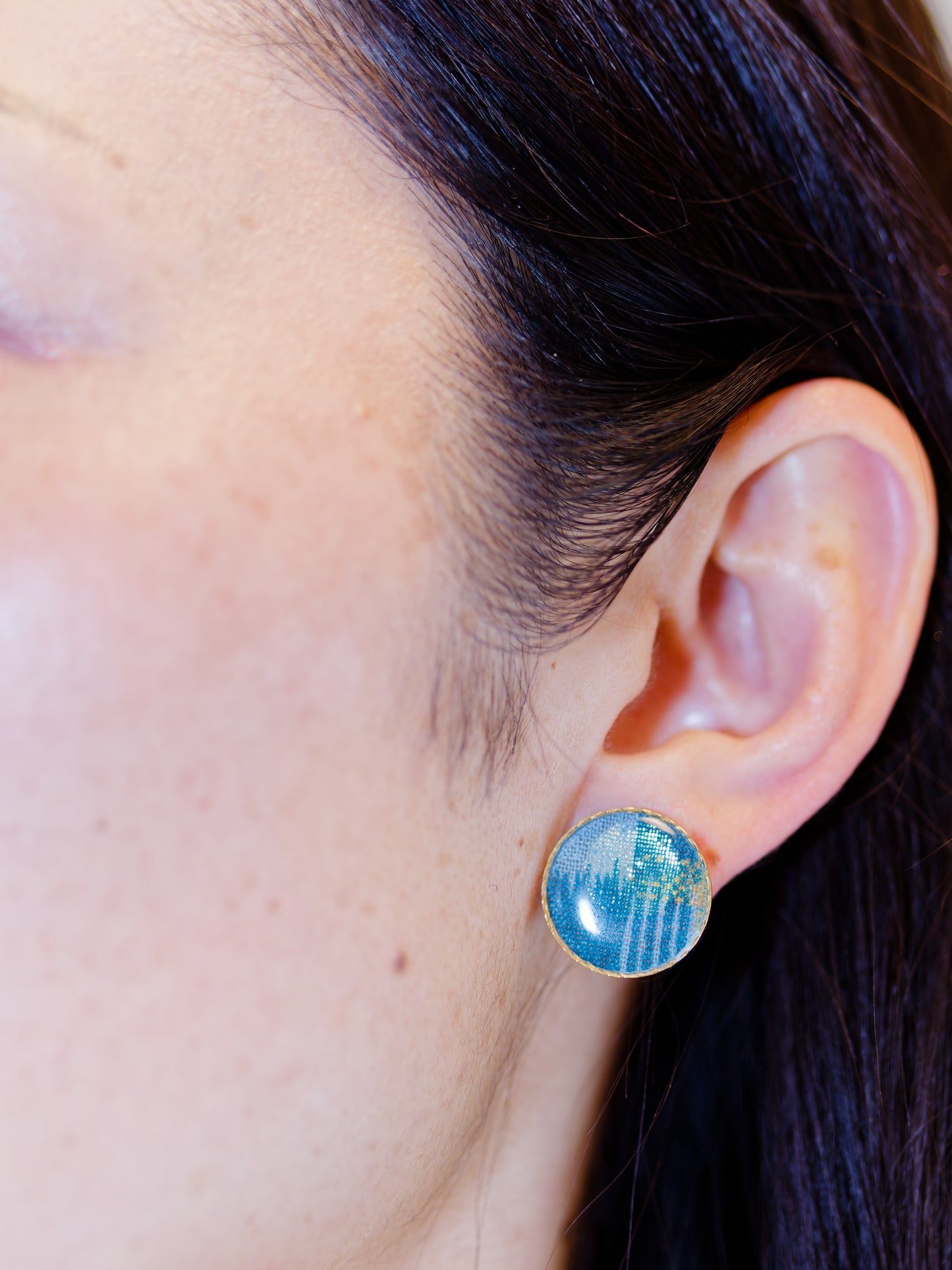 Ryukyu Kasuri earrings - Round Medium
