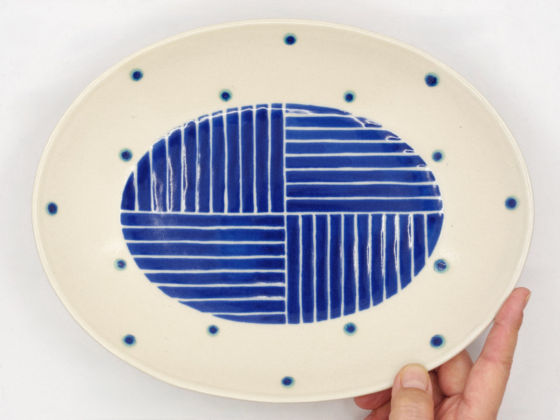 Traditional Okinawan Pottery - Tojiki Oval Plate - Small