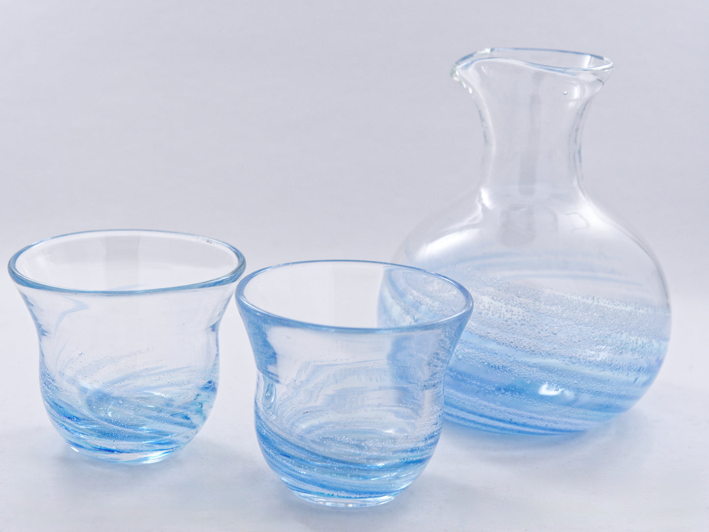 Sazanami 3-Piece Sake Set -Blue