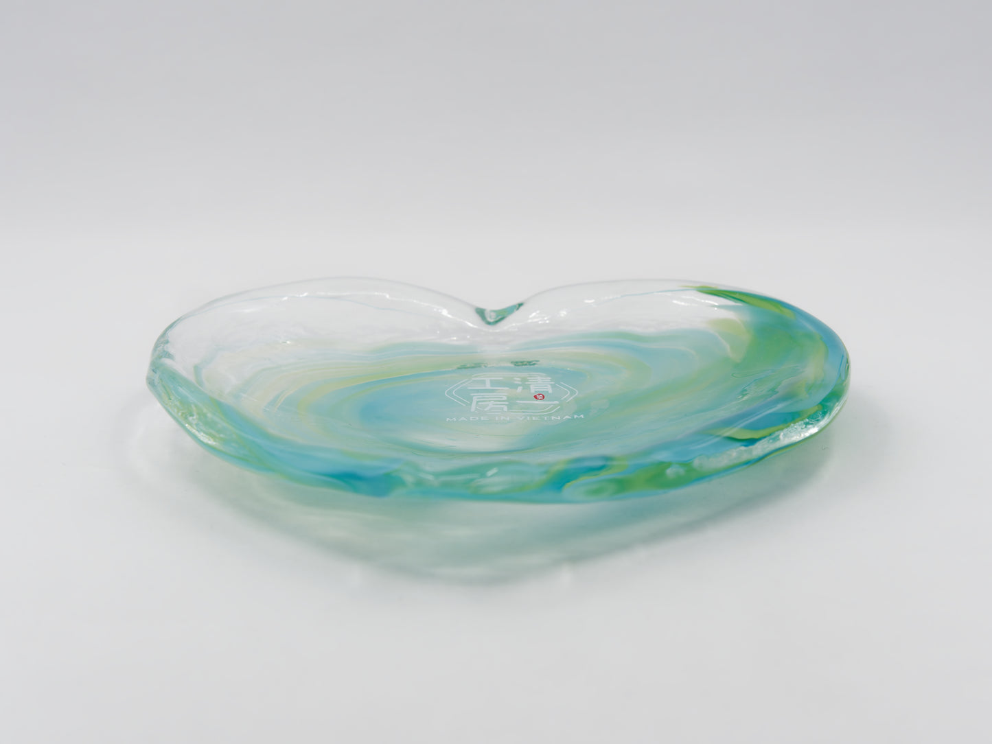 Heart Rock Dish- Green