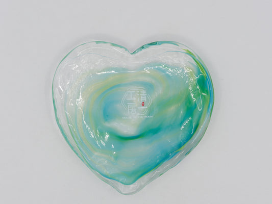 Heart Rock Dish- Green