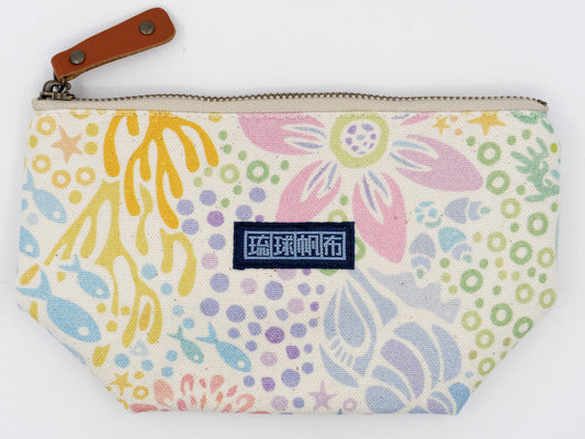 Pouch + Bonus Postcard - Coral Flower Field