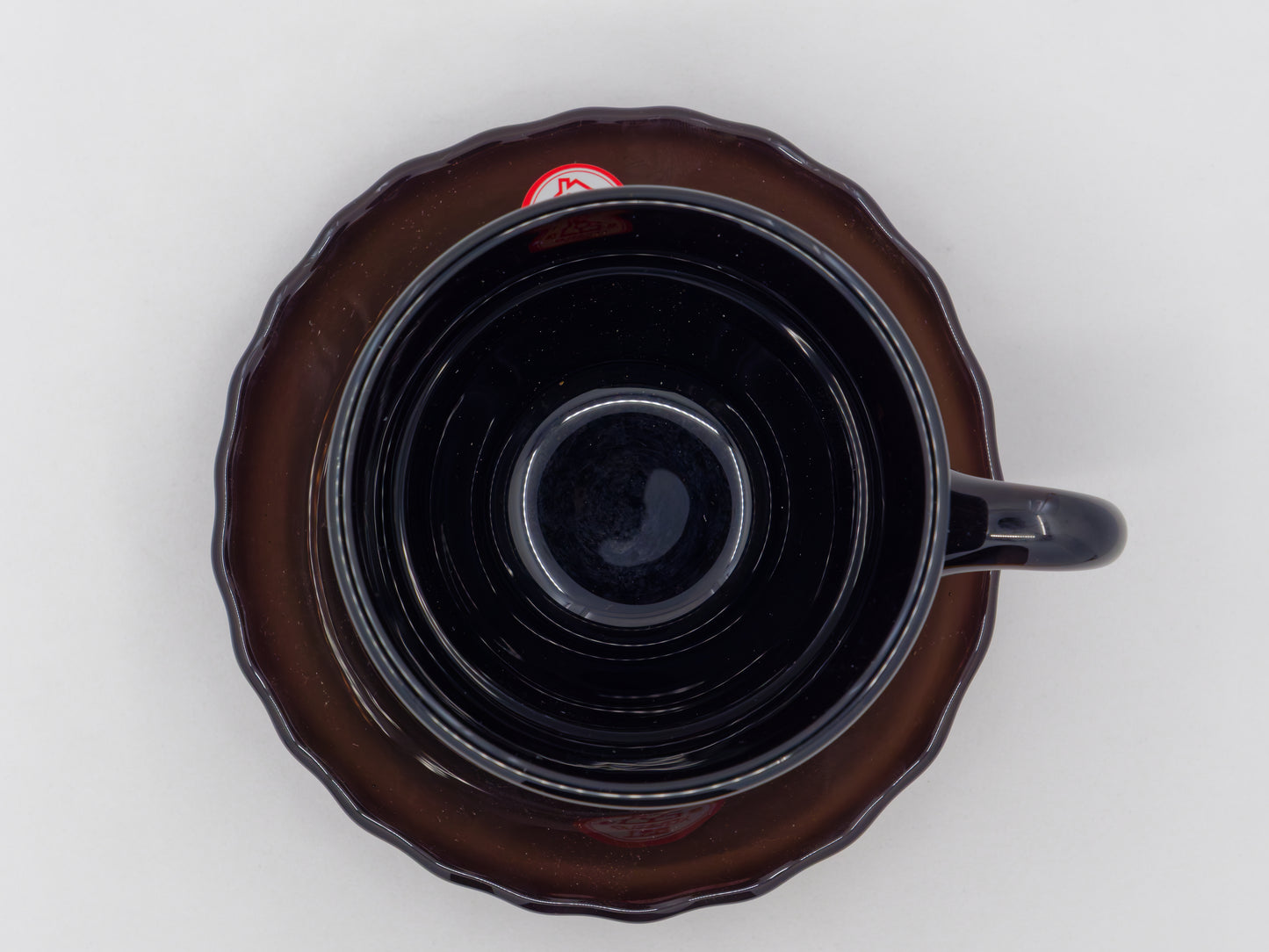 Heat-Resistant Ryukyu Glass Coffee Cup & Saucer (Dead Stock)