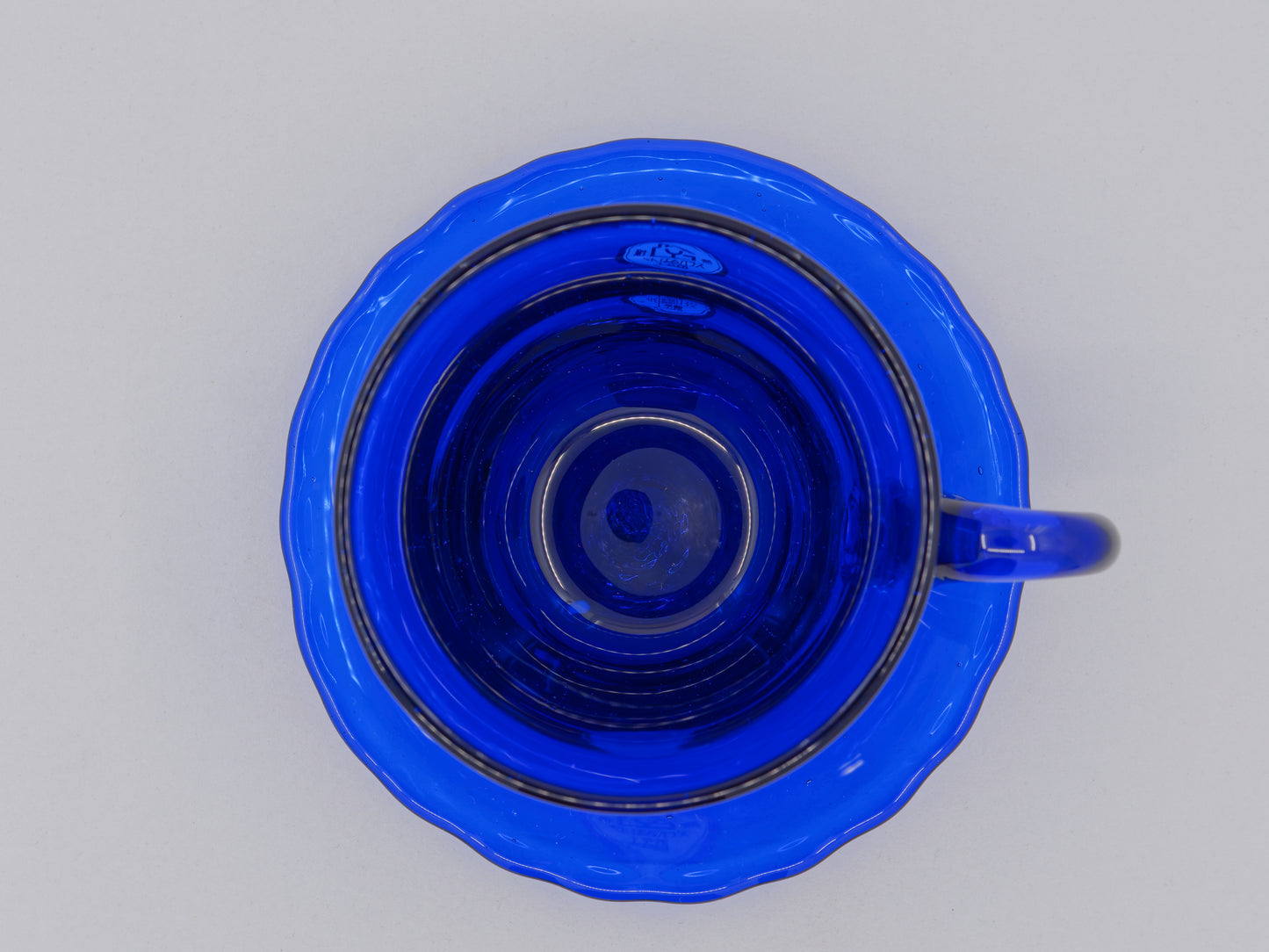 Heat-Resistant Ryukyu Glass Coffee Cup & Saucer (Dead Stock)