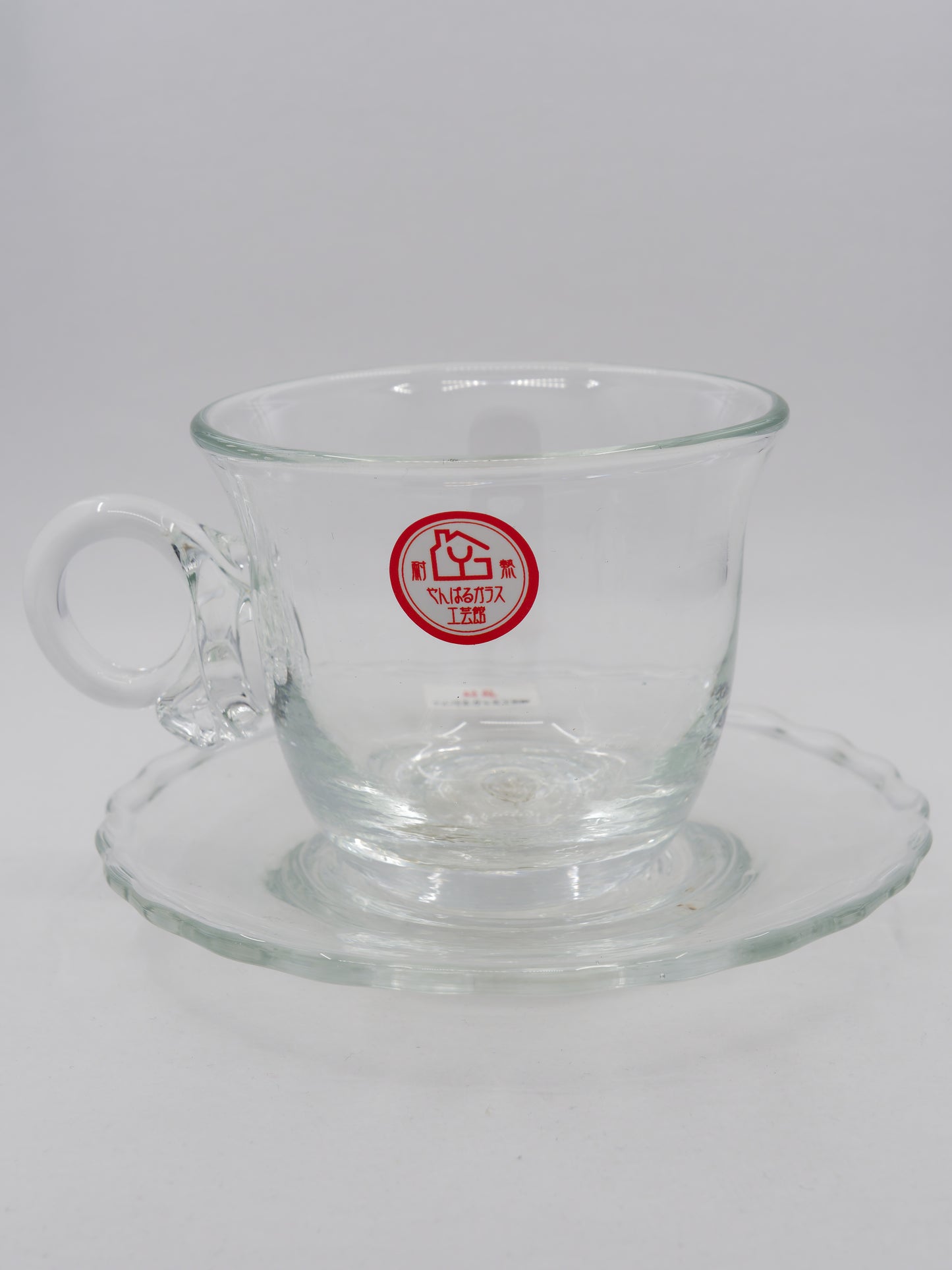Heat-Resistant Ryukyu Glass Coffee Cup & Saucer (Dead Stock)