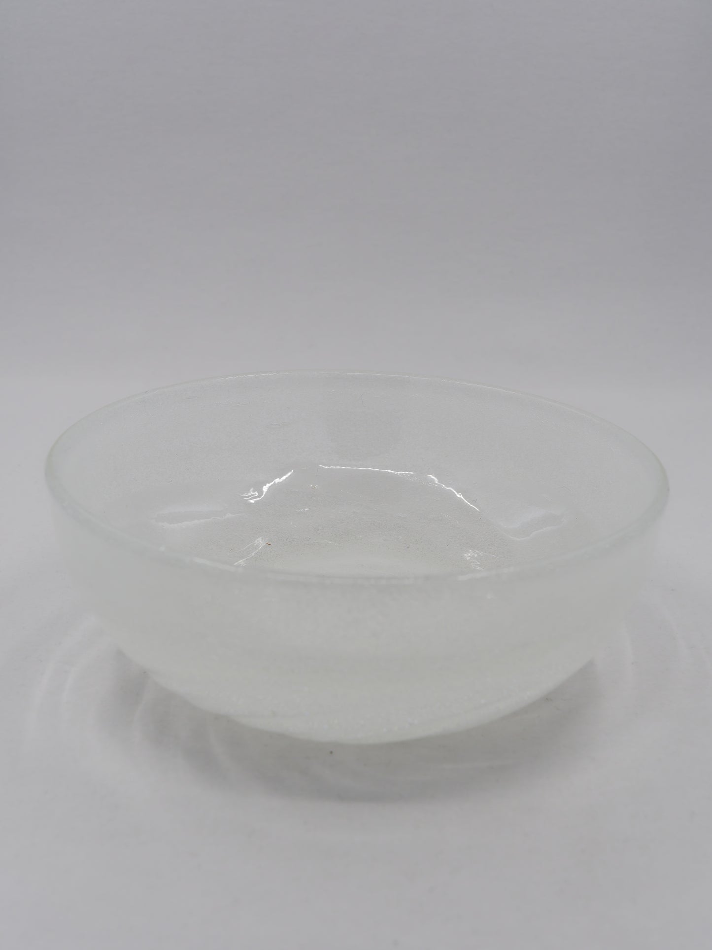 Ryukyu Glass Bubble-Molded White Salad Bowl - Small (Dead Stock)
