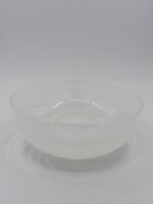 Ryukyu Glass Bubble-Molded White Salad Bowl - Small (Dead Stock)