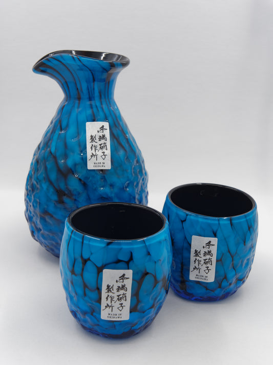 Umi Kagan 3-Piece Sake Set - Aqua