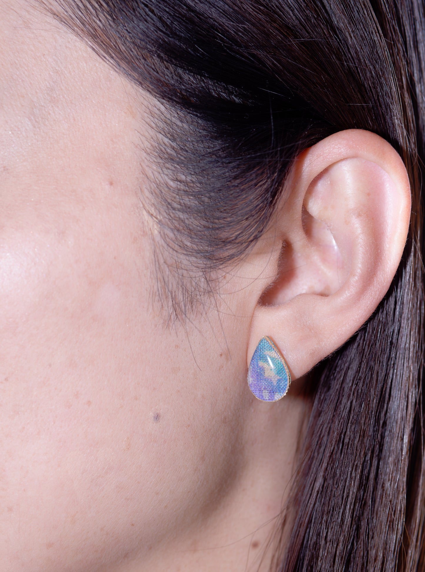 Bingata teardrop-shaped earrings