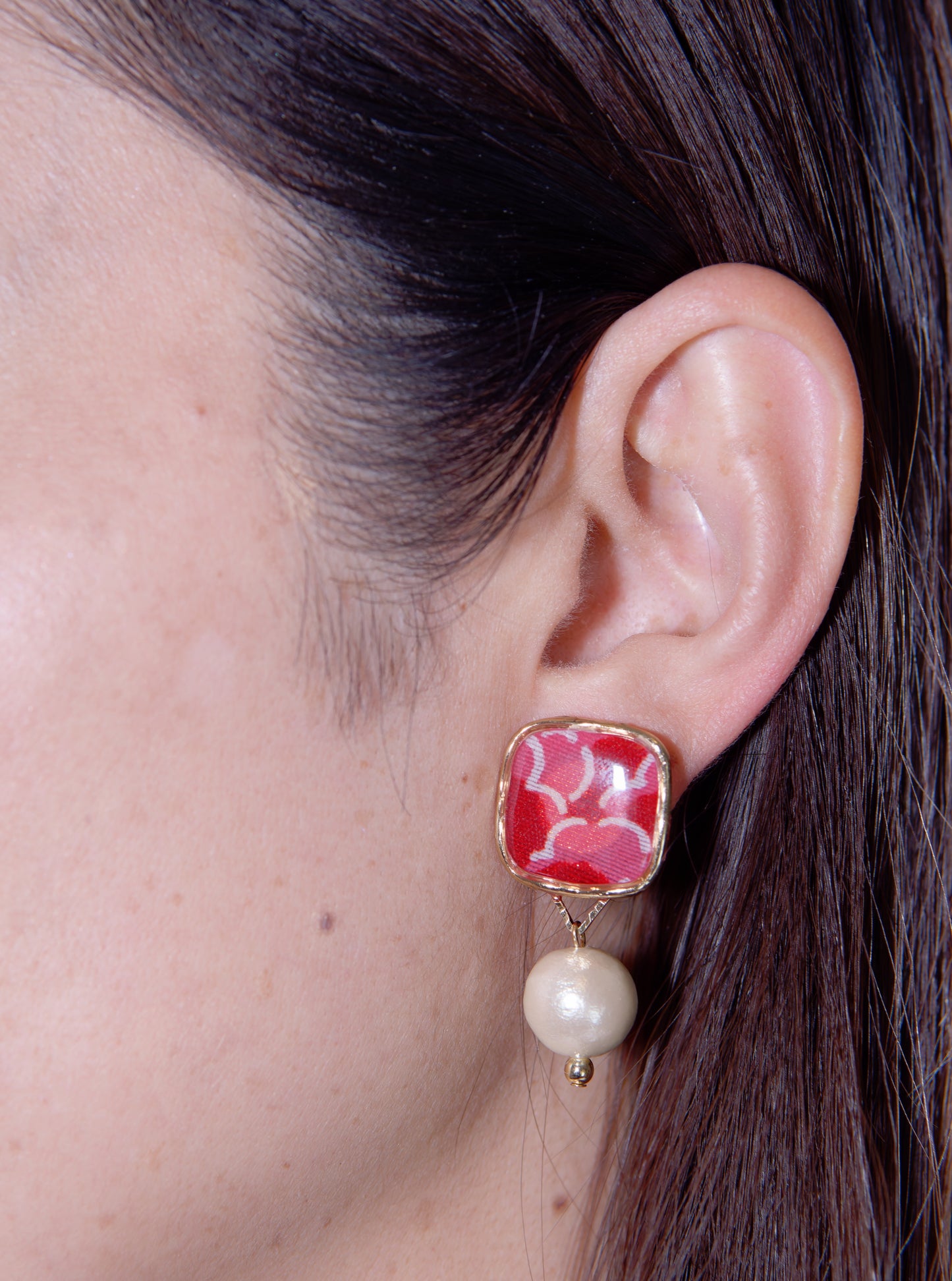 Bingata square earrings