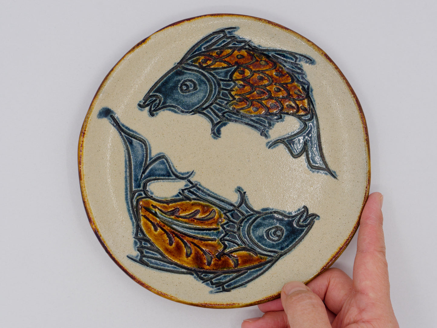 Gyomon (fish-scale) Plate 7.2 inch - Tatara style