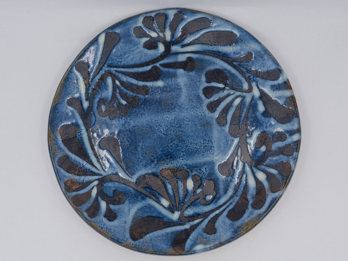 Aisai (Indigo tones)  Plate 9.5 inch - Tatara style